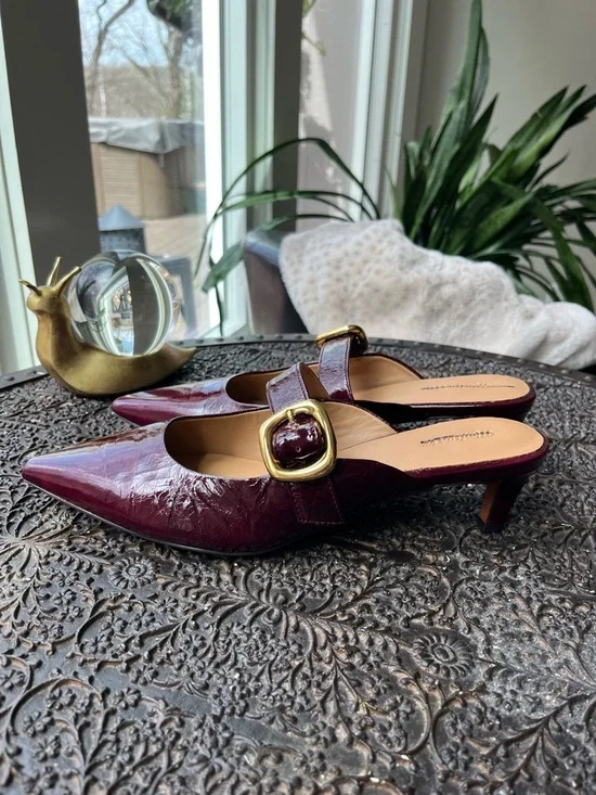 NEW MADEWELL THE EMILIE MULE IN DEEP PLUM LEATHER 9 - Picture 4 of 8